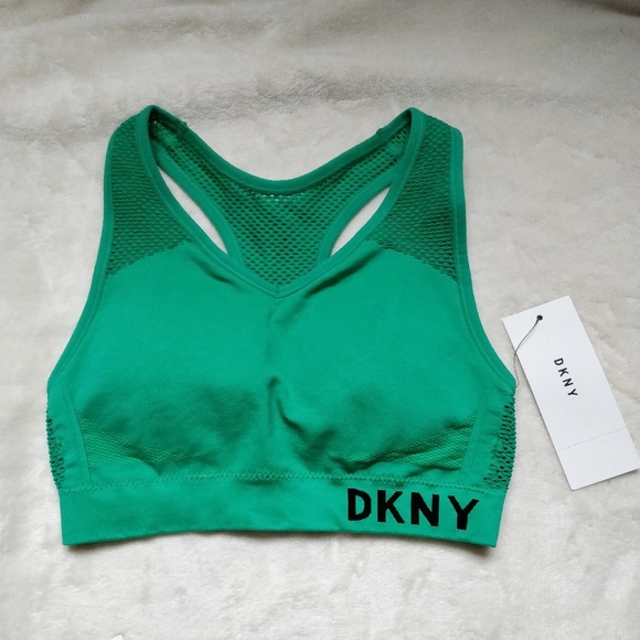 Dkny Tops - DKNY mesh logo band sports bra size S - Green